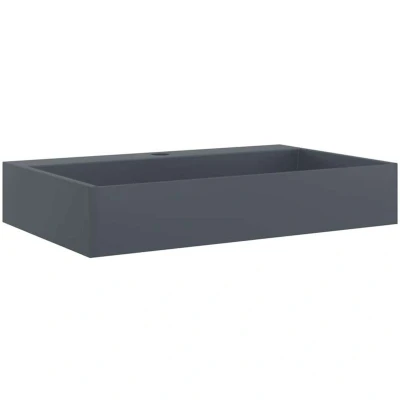 Image of vidaXL Wash Basin 60x38x11 cm Mineral Cast/Marble Cast Anthracite