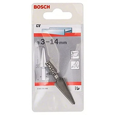 Image of Bosch 2608596668 Sheet Metal Cone Bit of Chrome Vanadium, 0 V, Silver, 3 14 mm
