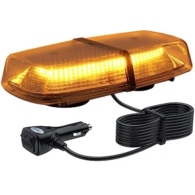 Image of Justech 72 LED Amber Beacon 18W Car Emergency Light Flashing Warning Lights 8 Flash Modes Waterproof Recovery Strobe Bar 12V 24V with Magnetic Base for Vehicle Truck Trailer