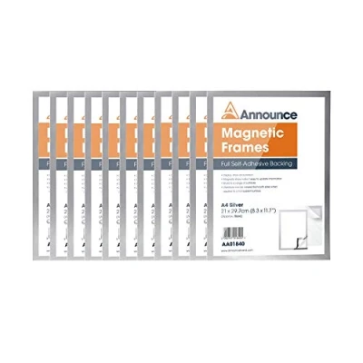 Image of Announce Magnetic Frame A4 Silver (Pack of 10) AA01842