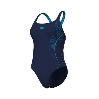 Image of Arena Womens Scratch Swimsuit Control Pro Back B One Piece, Navy Turquoise, 38 EU