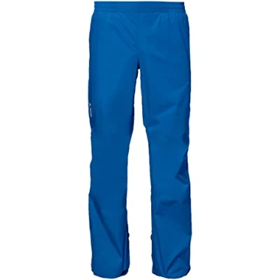 Image of VAUDE Rain Trousers Men&#039;s Drop Pants lI, Waterproof Outdoor for Bike, Lightweight Overtrousers, Breathable Cycling Trousers, Black, Quick Pull On