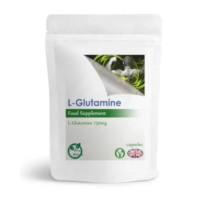 Image of L Glutamine 750mg Capsules, Essential Muscle Recovery Amino Acids, Immunity Support (Pack of 60)
