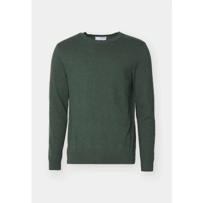 Image of SELECTED HOMME Men&#039;s Slhberg Crew Neck Noos Pullover Sweater, Forest Night, XL