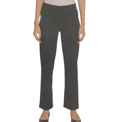 Image of DKNY Women&#039;s High Waist Dress Pants Straight Leg Ponte Pant Office Work Business Casual Pants, Black Stripe, Large