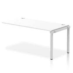 Image of Impulse Bench Single Row Ext Kit 1600 Silver Frame Desk White