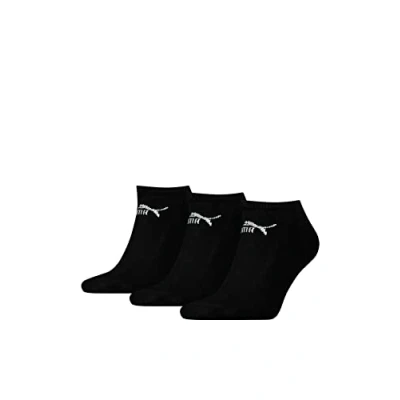 Image of Puma Sneaker Invisible Boot Socks (Pack of 3) Black, EU 35 38
