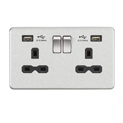 Image of 13A 2G Switched Socket with Dual USB Charger