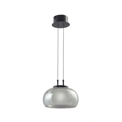 Image of Lucande LED pendant light Dain, 1 bulb, smoke grey, glass