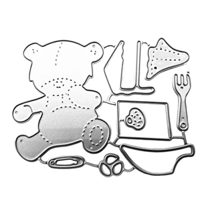 Image of Itkcozcg Bear Cutting Dies Metal Embossing Animal Stencils for Scrapbooking Photo Album Decorative Paper Cards Making