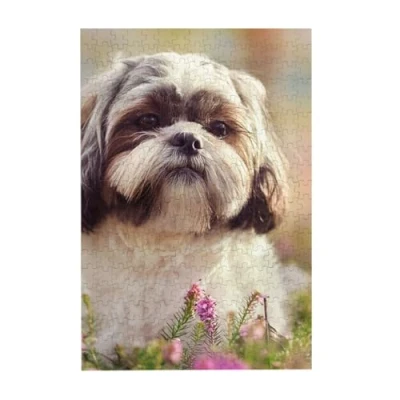 Image of Puzzles, Wooden Jigsaw Puzzles Adults Unzip Puzzle 300 pcs Picture puzzle, Shih Tzu Dog