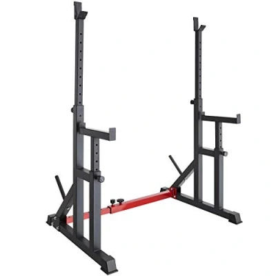 Image of tectake 404237 Squat rack Barbell weight Home fitness equipment for squats and bench press Gym half racks