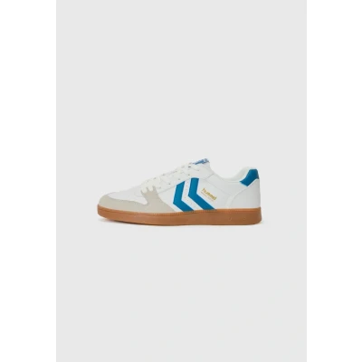 Image of Hummel Handball Perfekt Unisex Trainers, Size: 3.5, White/blue shoes