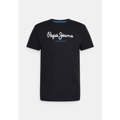 Image of Pepe Jeans EGGO Print Tshirt, Men&#039;s, Size: XS, Black