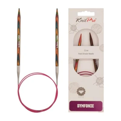 Image of KnitPro 150 cm x 5.5 mm Symfonie Fixed Circular Needles, Multi Color