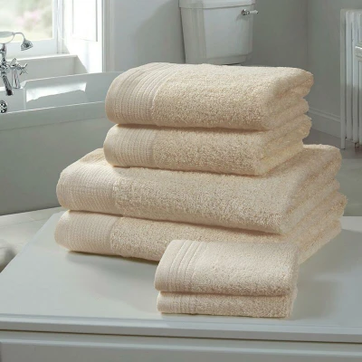 Image of Rapport Chatsworth Biscuit 6 Piece Luxurious Super Soft Egyptian Combed Cotton Towel Bale