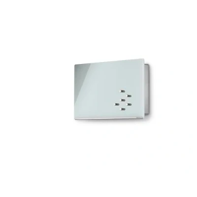 Image of blomus Key Cabinet or Glass Magnetic Board, Stainless Steel, White, 20 x 30 cm