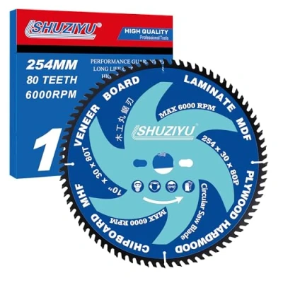 Image of LSHUZIYU. 254mm 80T, Centre hole 30mm with 25.4 22.23 20 15.88mm Washer. Wood Working Circular Saw Blade. Mitre Blade, Table Blade