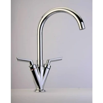 Image of Quarter Turn Mixer Twin Lever Monobloc Tap