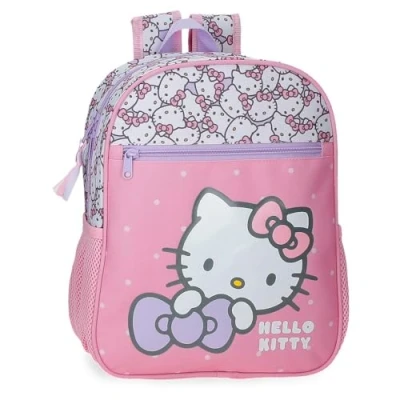 Image of Hello Kitty My Favourite Bow Kids Backpack School Pink Wide Adjustable Shoulder Strap Polyester Joumma Bags, pink, Rucksack
