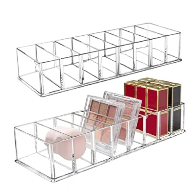 Image of Seitop Detachable Makeup Organiser, 8 Compartments Clear Acrylic Cosmetic Storage Organizer Jewelry Display Boxes Drawer Organizers Case for Dresser Vanity Bathroom Kitchen