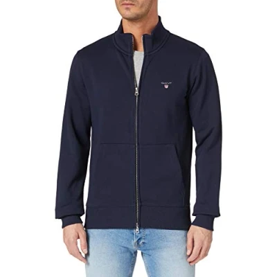 Image of GANT Men&#039;s Original Full Zip Cardigan, Evening Blue, XS
