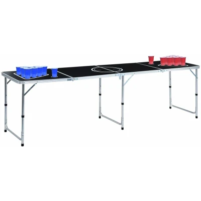 Image of vidaXL Folding Beer Pong Table with Cups and Balls 240 cm