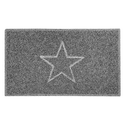 Image of Nicoman STAR Embossed Shape Door Mat Trapper Jet Washable Doormat (Use Indoor or Sheltered Outdoor), Medium (75x44cm), Black with Grey
