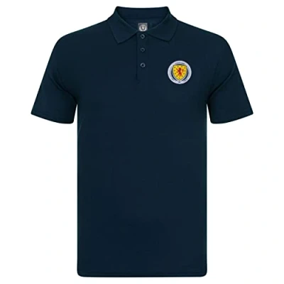 Image of Scotland Official Football Gift Mens Crest Polo Shirt Navy Blue XL