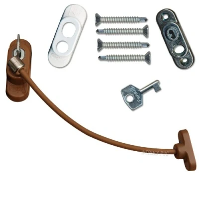 Image of Penkid Safety Window Restrictor (Single, Light Brown)