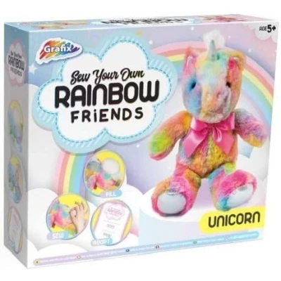 Image of Sew Your Own Rainbow Friends Gifts for Girls Make Kids Teddy Bears / Unicorns Includes Plush Unicorn, Birth Certificate, Needle &amp; Thread Stuffing (Unicorn)