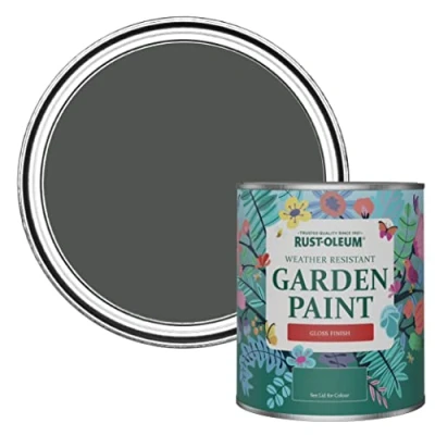 Image of Rust Oleum Grey Mould Resistant Garden Paint In Gloss Finish Graphite 750ml