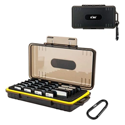 Image of Kiwifotos 45 Slots Memory Card Case Holder for 30 SD/NS (Nintendo Switch) / PSV/CFexpress Type A Cards + 15 CF/XQD/CFexpress B Cards, Water Resistant Anti Shock Organizer Box