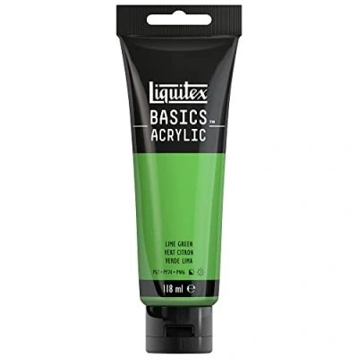 Image of LIQUITEX Basics Acrylic Paint, Lime Green, 118 ml Tube