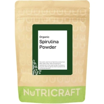 Image of NutriCraft Pure Organic Spirulina Powder 1kg, High Protein, Antioxidant Rich, Superfood for Smoothies, Juices, and Baked Goods, No Additives or Preservatives, Natural Immune System Booster