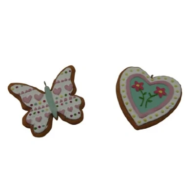 Image of Gisela Graham Easter Tree Decorations Treats Butterfly and Heart