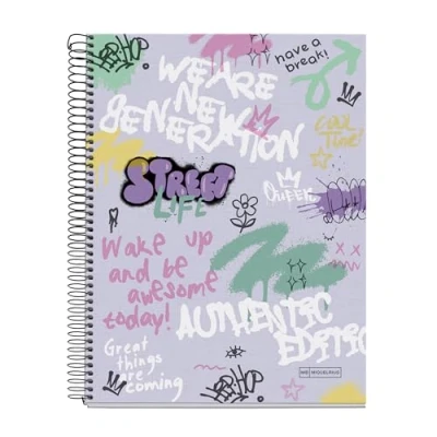 Image of Miquelrius A4 notebook, 5 mm grid, hardcover notebook with 120 micro perforated sheets, 4 colours to organize, Extra Opaque paper 70 g/m², holes for filing