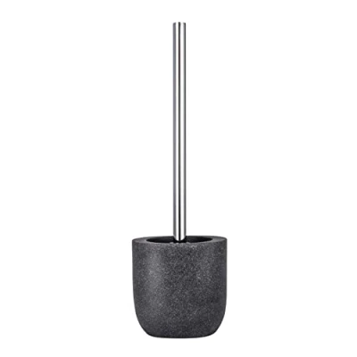 Image of WENKO 22025100 Toilet brush Puro Anthracite Polyresin, 11.2 x 37 9 cm,