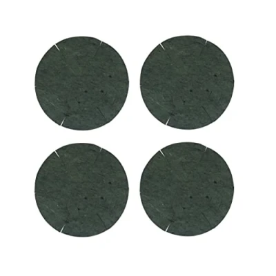 Image of Set Of 4 Biodegradable Hanging Basket Liners For 14 Inch Round Baskets Natural Green