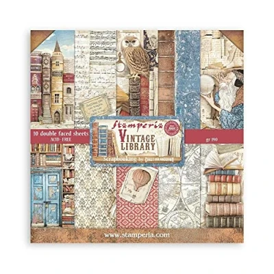 Image of Stamperia 8&quot; x Paper Pad Vintage Library