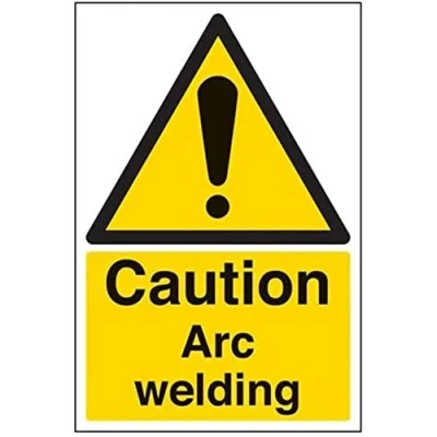 Image of V Safety Caution Arc Welding Warning Sign 200mm x 300mm Self Adhesive Vinyl