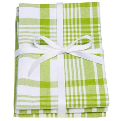Image of Dexam Love Colour Set of 3 Extra Large Tea Towels Greenery, Green, 91 x 61