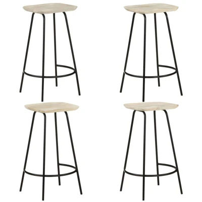 Image of vidaXL Bar Stools 4 pcs Solid Mango Wood