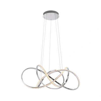 Image of Kiribi Pendant Ceiling Light Chrome 1x 7W LED 3000K Dimmable