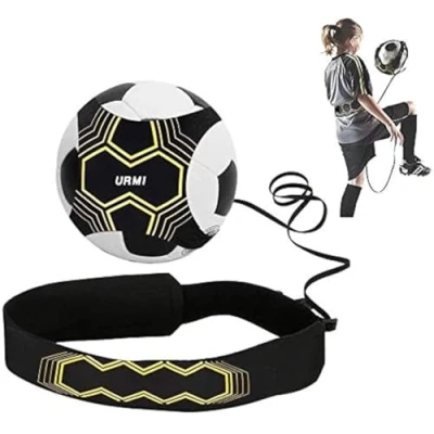 Image of URMI football Kick Trainer, Soccer Training Aid Skills Improvement Practice for Kids Adults Hands Free Solo Equipment With Belt Elastic Size Fits 3 4 5 Footballs