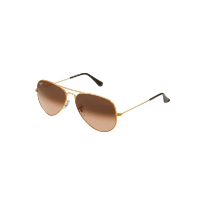 Image of Ray Ban Aviator Large Unisex Sunglasses, Size: 58, Bronze/copper pink gradient brown