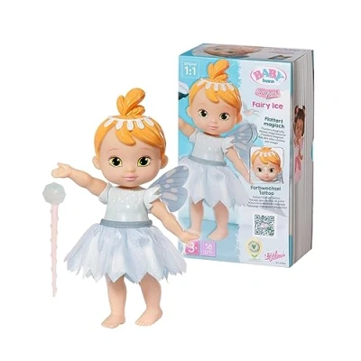Image of BABY born 4001167831816 Storybook Fairy Ice 18cm Fluttering Wings Includes Doll, Wand, Stand, Backdrop and Picture Booklet Suitable for Children Aged 3+ years 831816