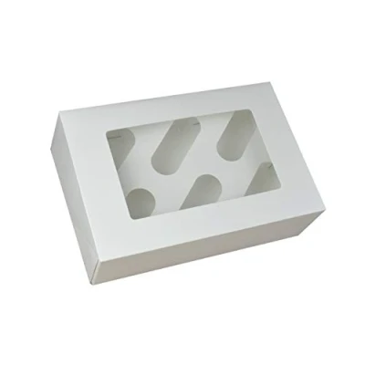 Image of Plasware 25 x White Cupcake Boxes 6 Holes