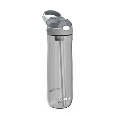Image of Contigo Ashland Autospout Water Bottle with Flip Straw, Large BPA Free Drinking Bottle, Sports Flask, Leakproof Gym Ideal for Sports, Bike, Running, Hiking, Grey, 720 ml