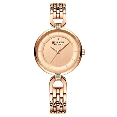 Image of CURREN Quartz Women Watch Clock Woman Charming Ladies Stainless Steel Bracelet Wristwatch Montre Femme (Rose Gold)